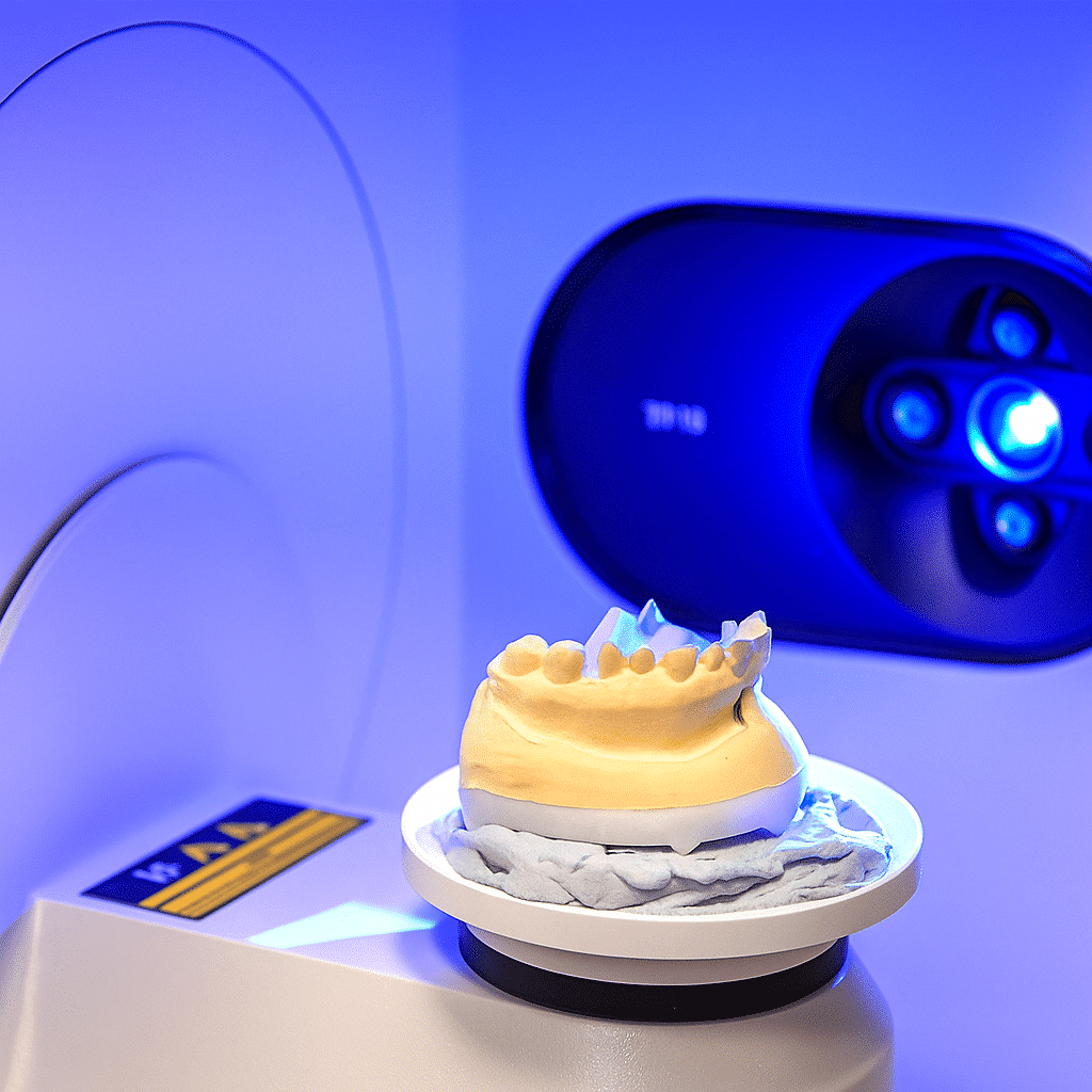 3D-Dentalscanner für präzise Zahntechnik – digitaler Abdruck eines Zahnmodells